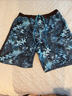 Pacific Scene Tropical Swim Shorts size L